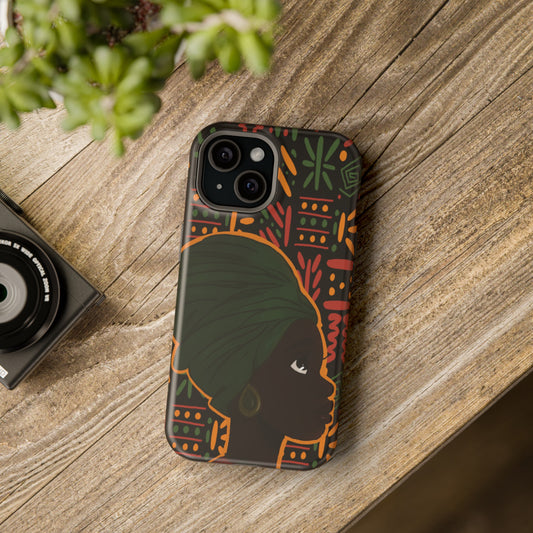 African American Woman in Profile Impact-Resistant Phone Case - Pounded Yam Productions