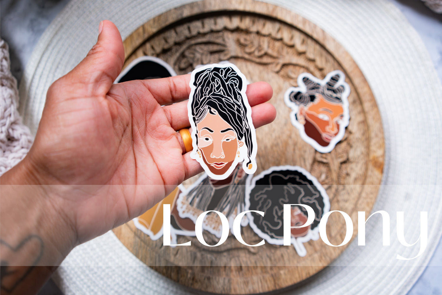 Black Woman Faces Line Art Die Cut Stickers - Pounded Yam Productions