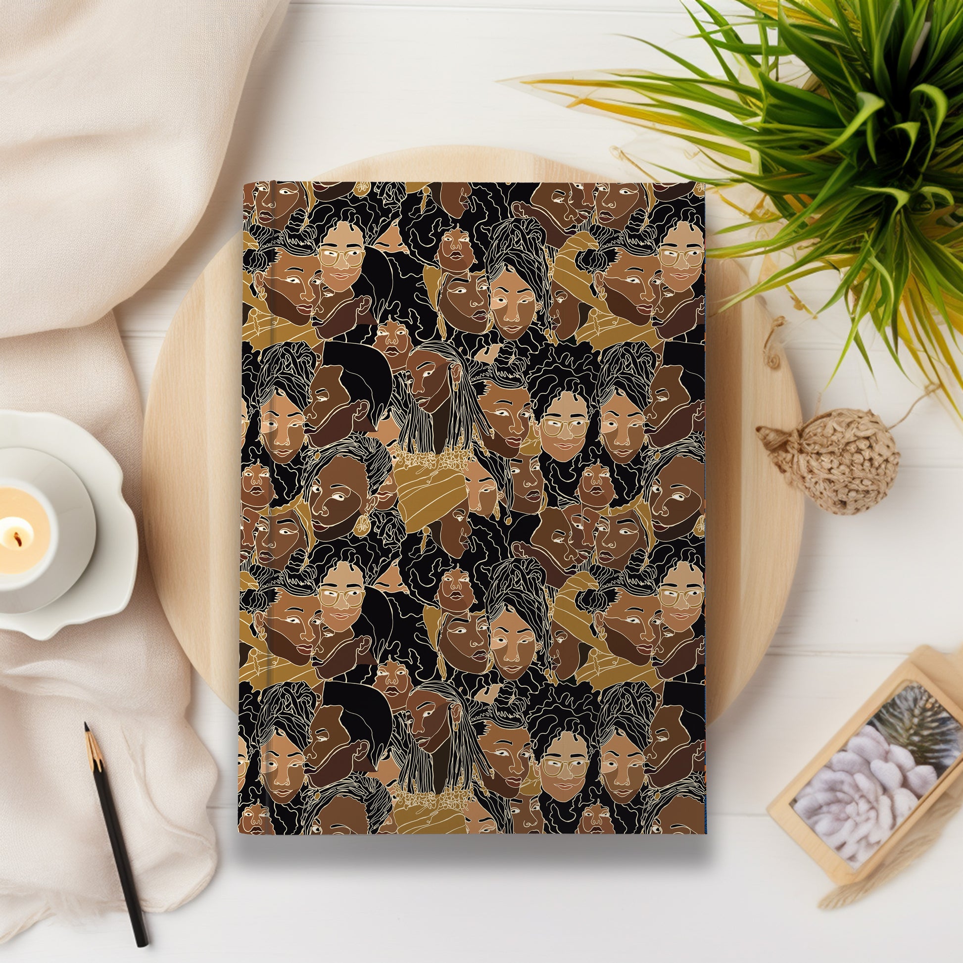 Black Women Line Art Colored Journal (A5 Lined) - Pounded Yam Productions