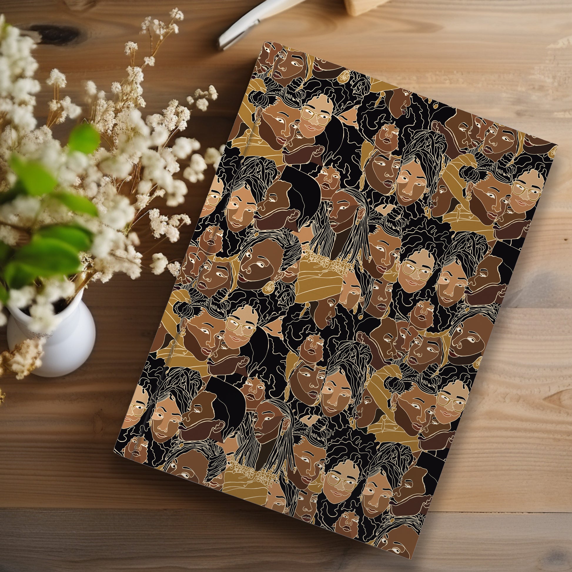 Black Women Line Art Colored Journal (A5 Lined) - Pounded Yam Productions