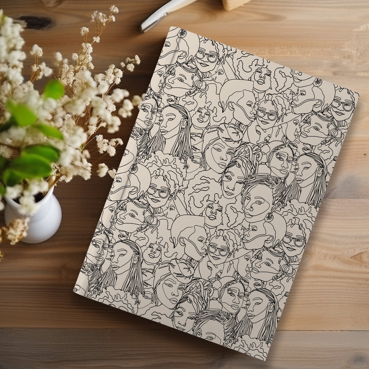 Black Women Line Art Journal (A5 Lined) - Pounded Yam Productions