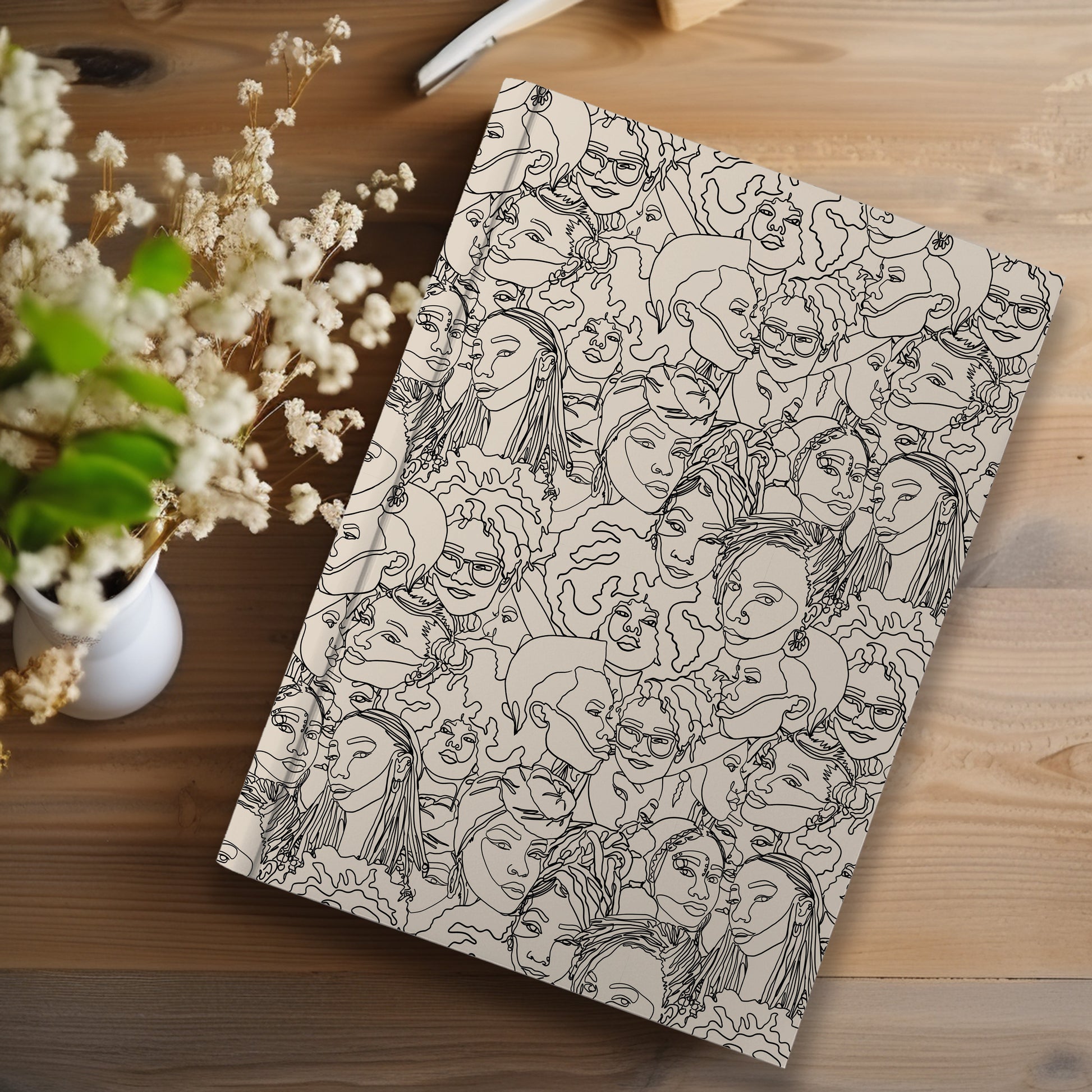 Black Women Line Art Journal (A5 Lined) - Pounded Yam Productions