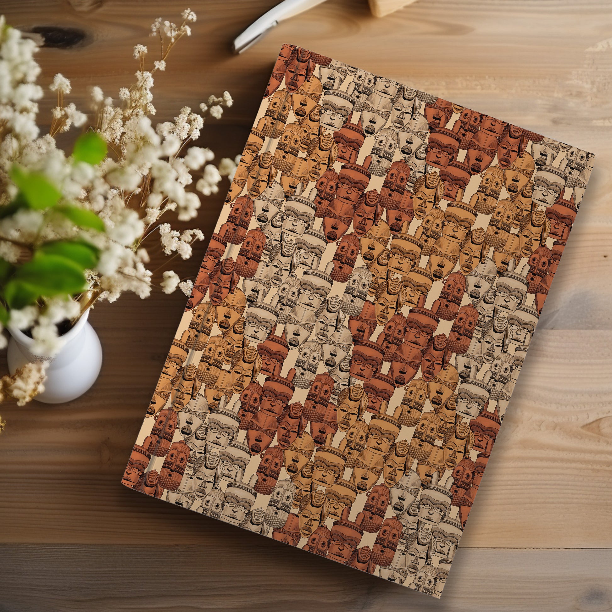 African Masks Pattern Journal (A5 Lined) - Pounded Yam Productions