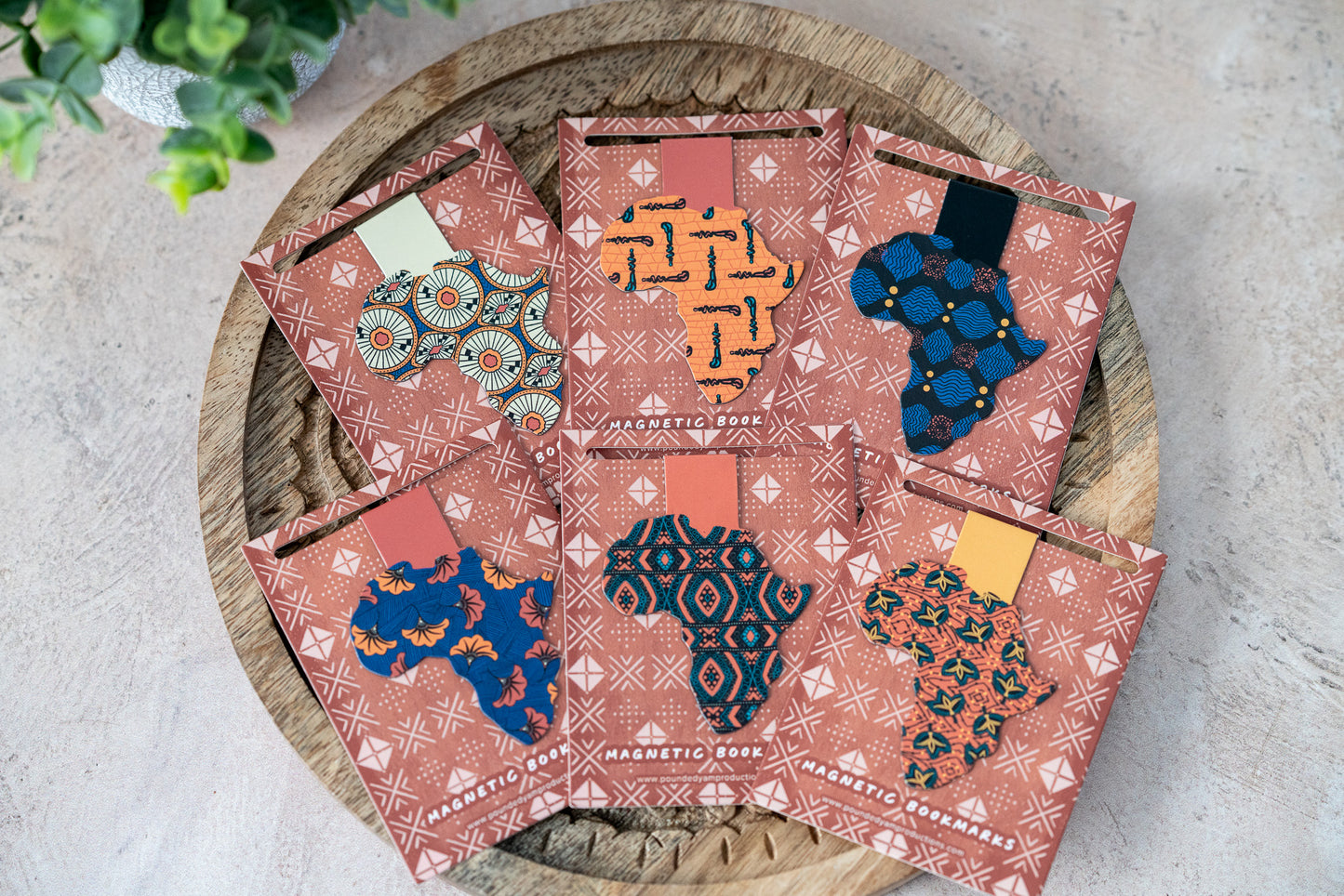 African Magnetic Bookmarks - Ankara Print Fans - Pounded Yam Productions
