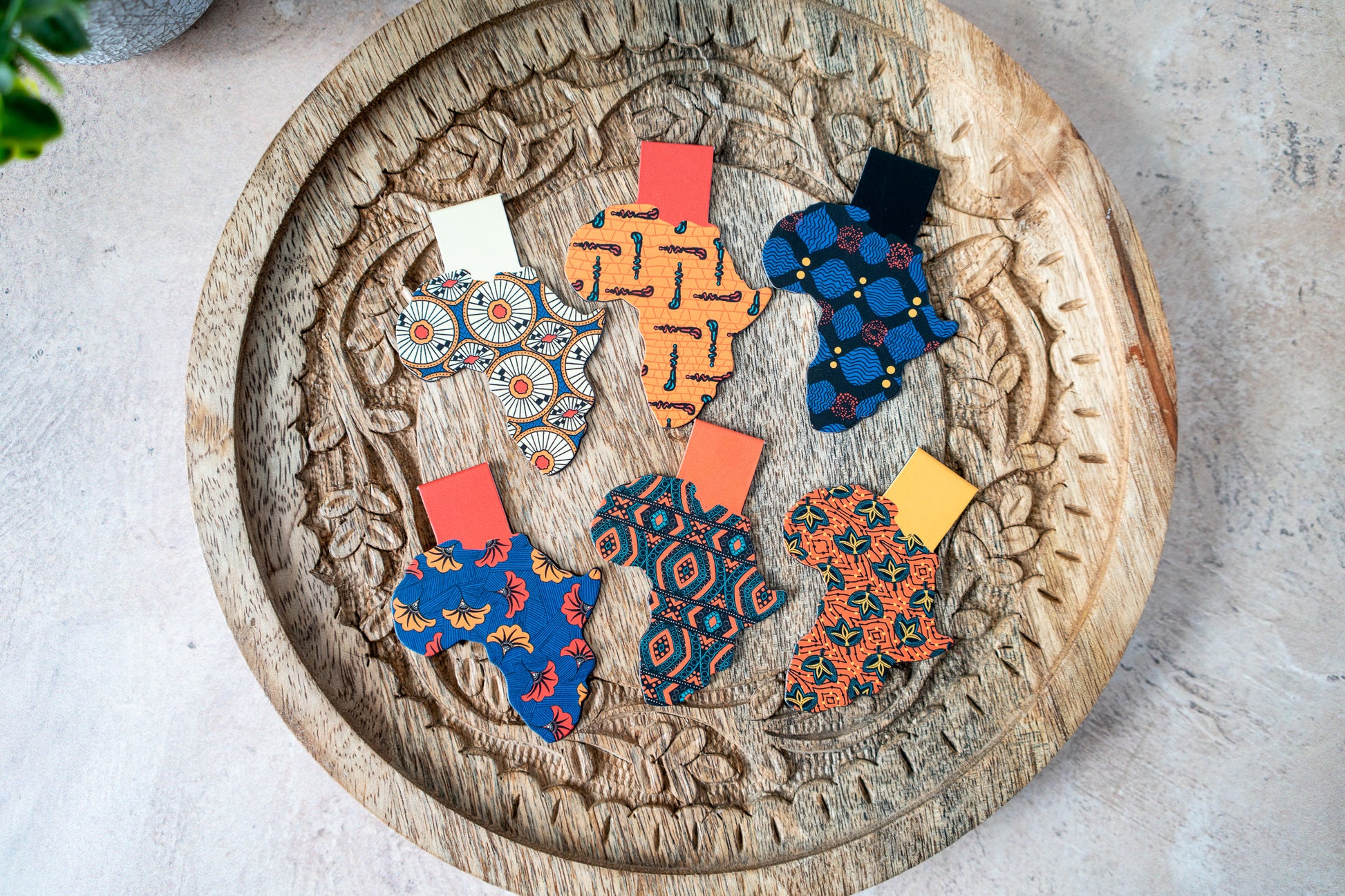 African Magnetic Bookmarks - Ankara Print Fans - Pounded Yam Productions