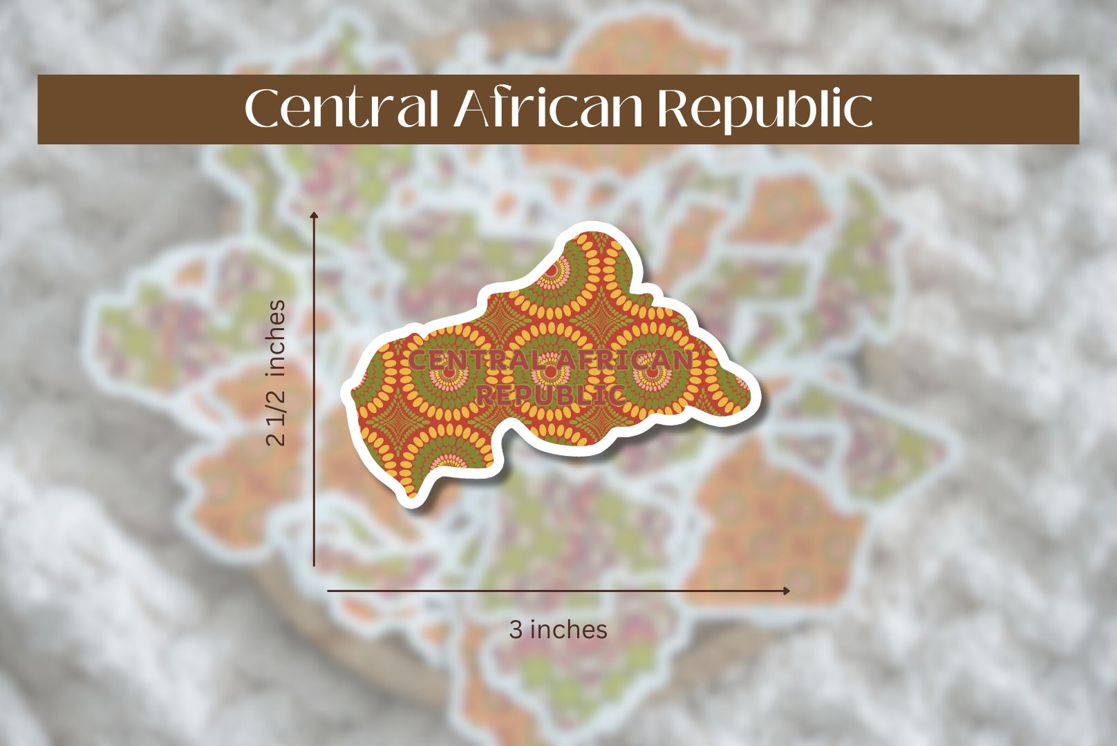 Central African Republic Sticker (Central African Stickers) - Pounded Yam Productions
