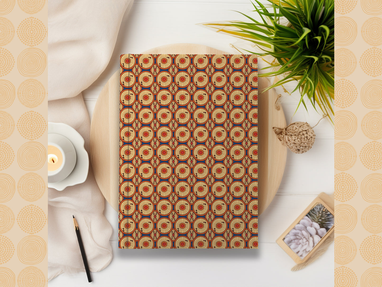 Ankara African Print Ankara Inspired Journal (Circles A5 Lined) - Pounded Yam Productions