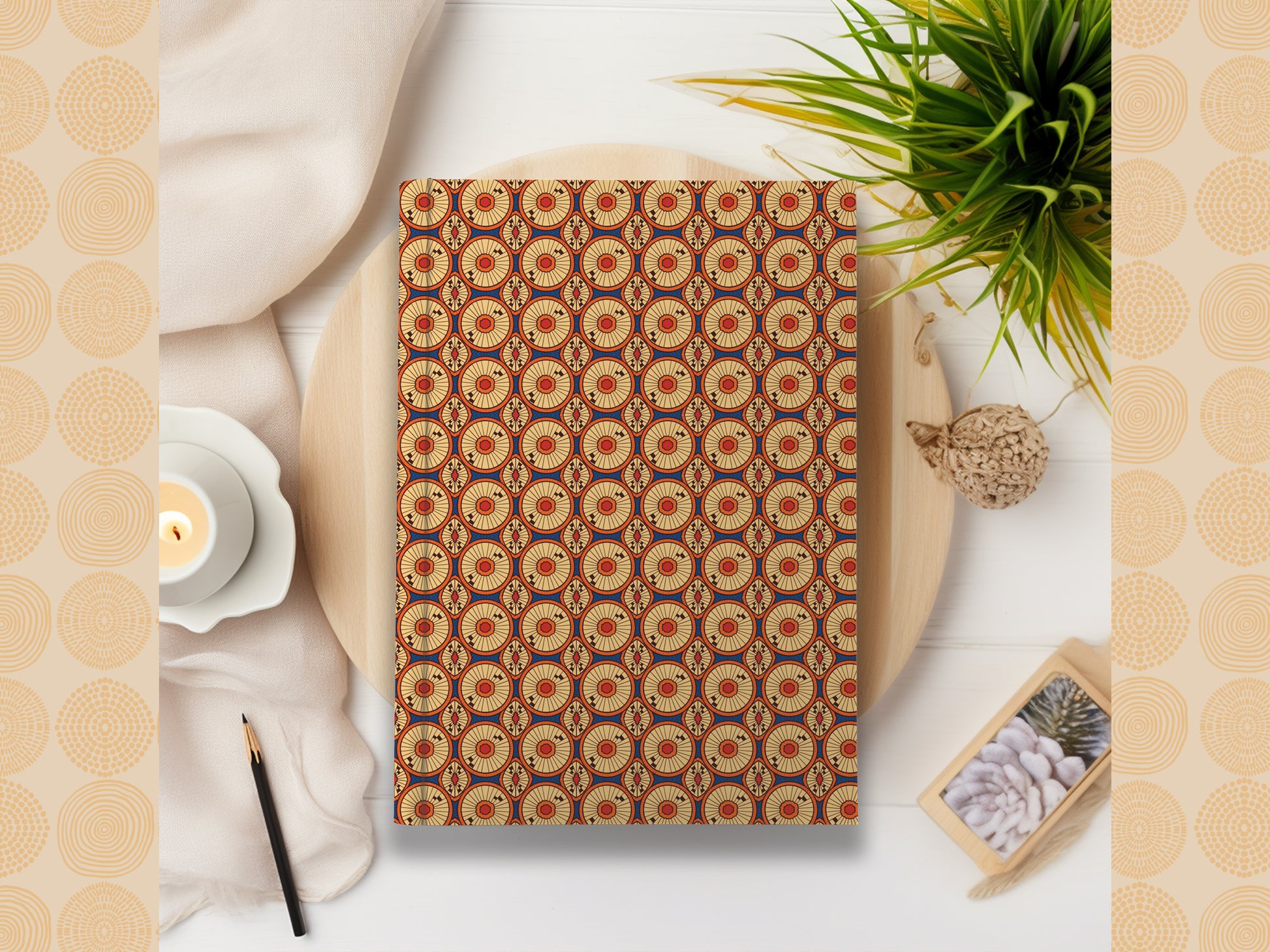 Ankara African Print Ankara Inspired Journal (Circles A5 Lined) - Pounded Yam Productions