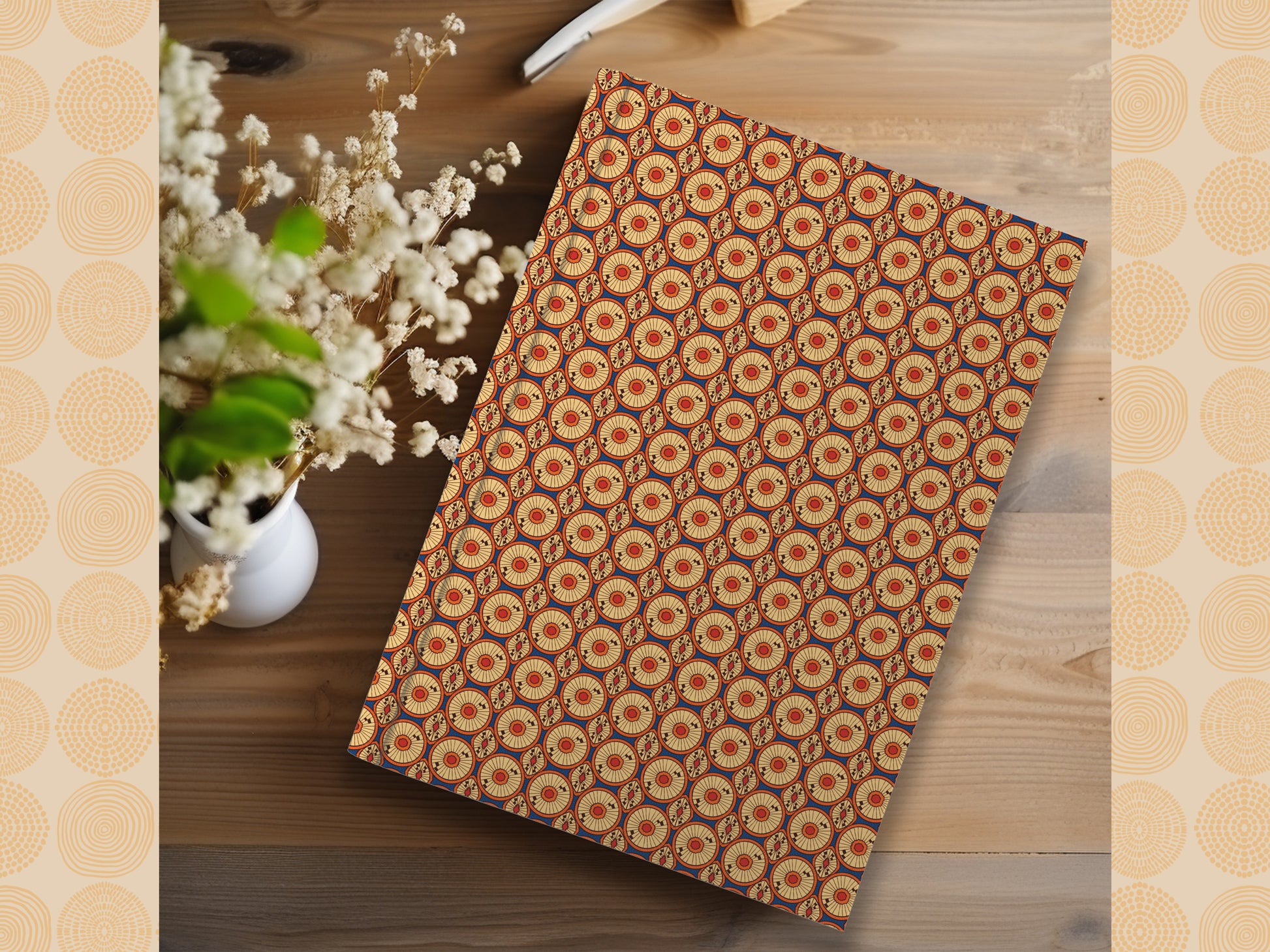 Ankara African Print Ankara Inspired Journal (Circles A5 Lined) - Pounded Yam Productions
