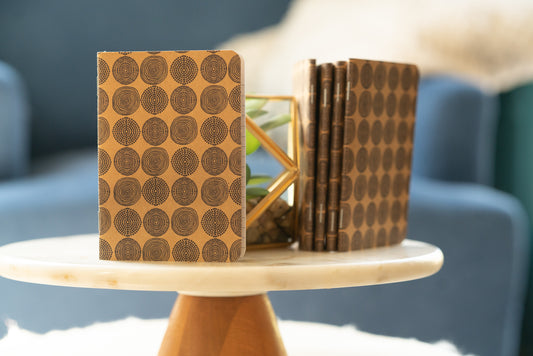 African Print Kraft Pocket Notebook - Dots - Pounded Yam Productions