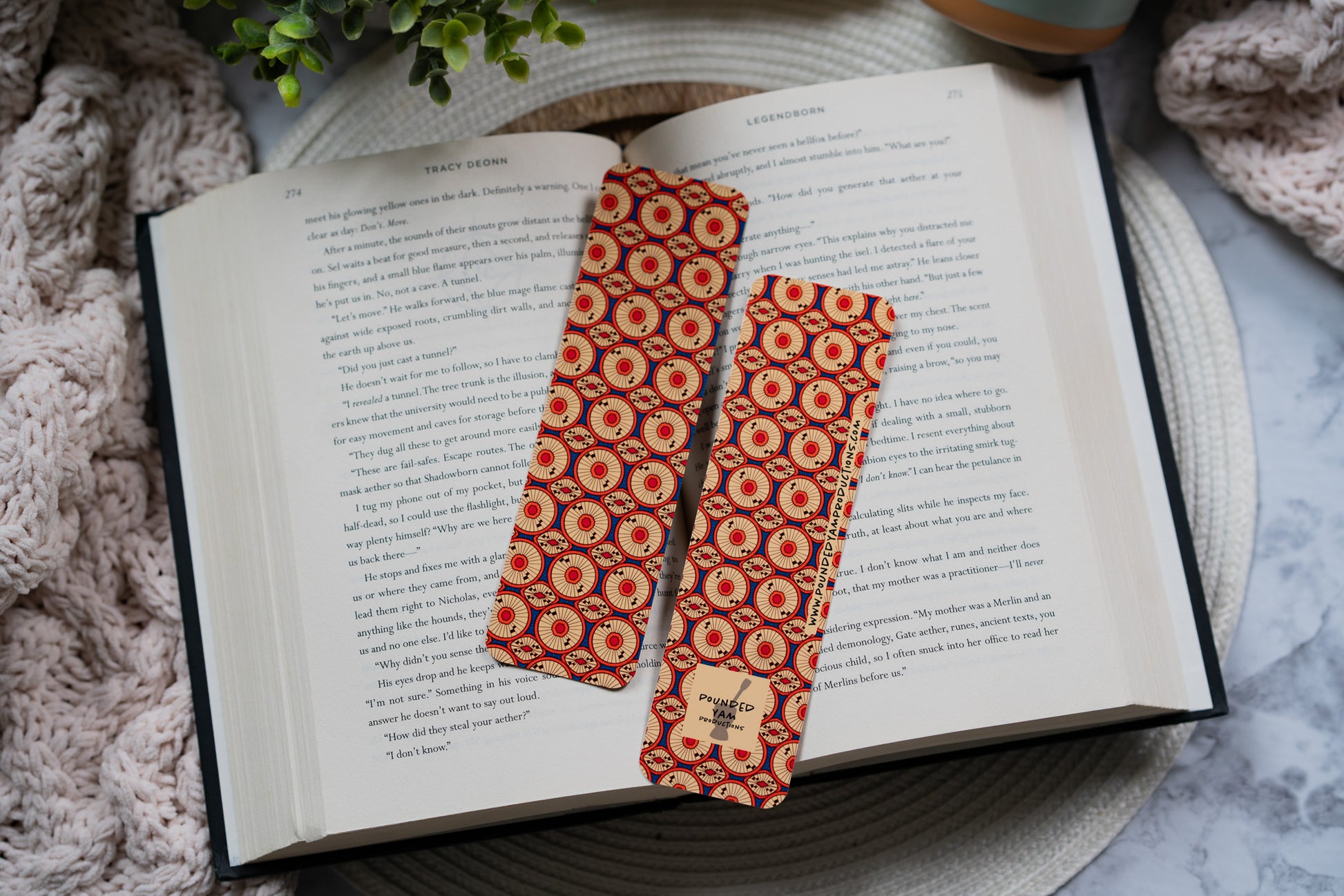 Ankara African Print Bookmarks - Circles - Pounded Yam Productions