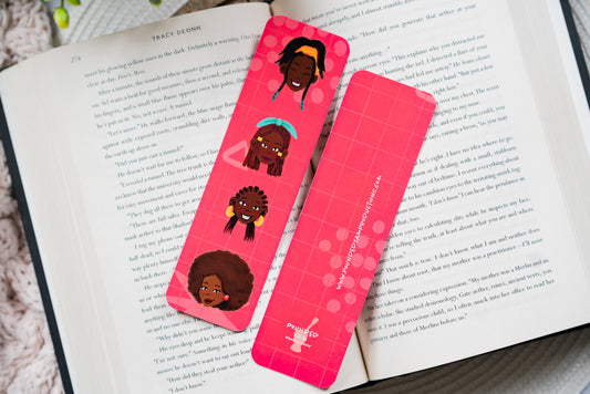 Black Hair Black Girl Bookmarks - Pink - Pounded Yam Productions