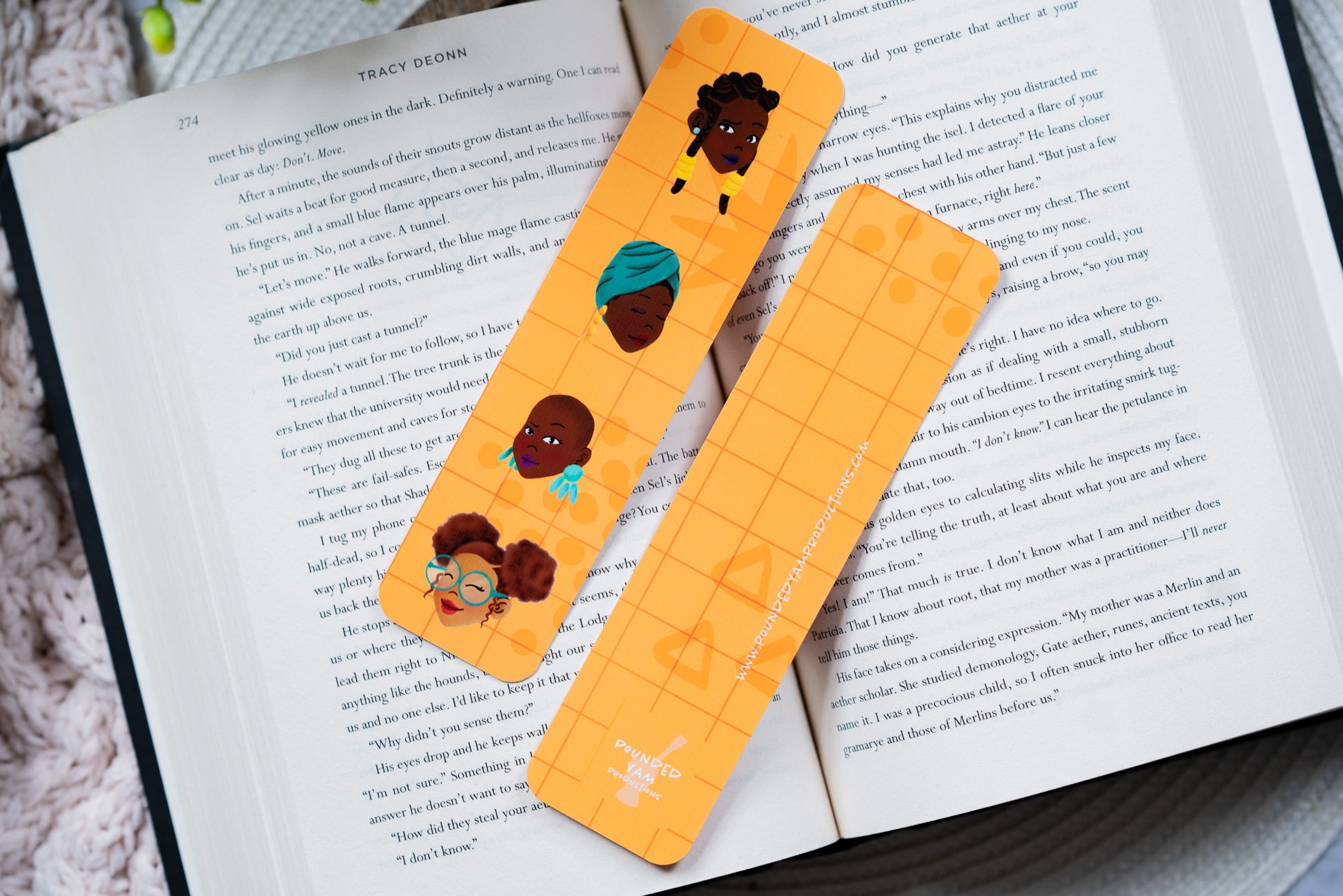 Black Hair Black Girl Bookmarks - Yellow - Pounded Yam Productions