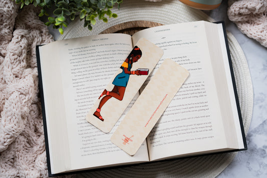 Black Girl Reading Bookmark - Pounded Yam Productions
