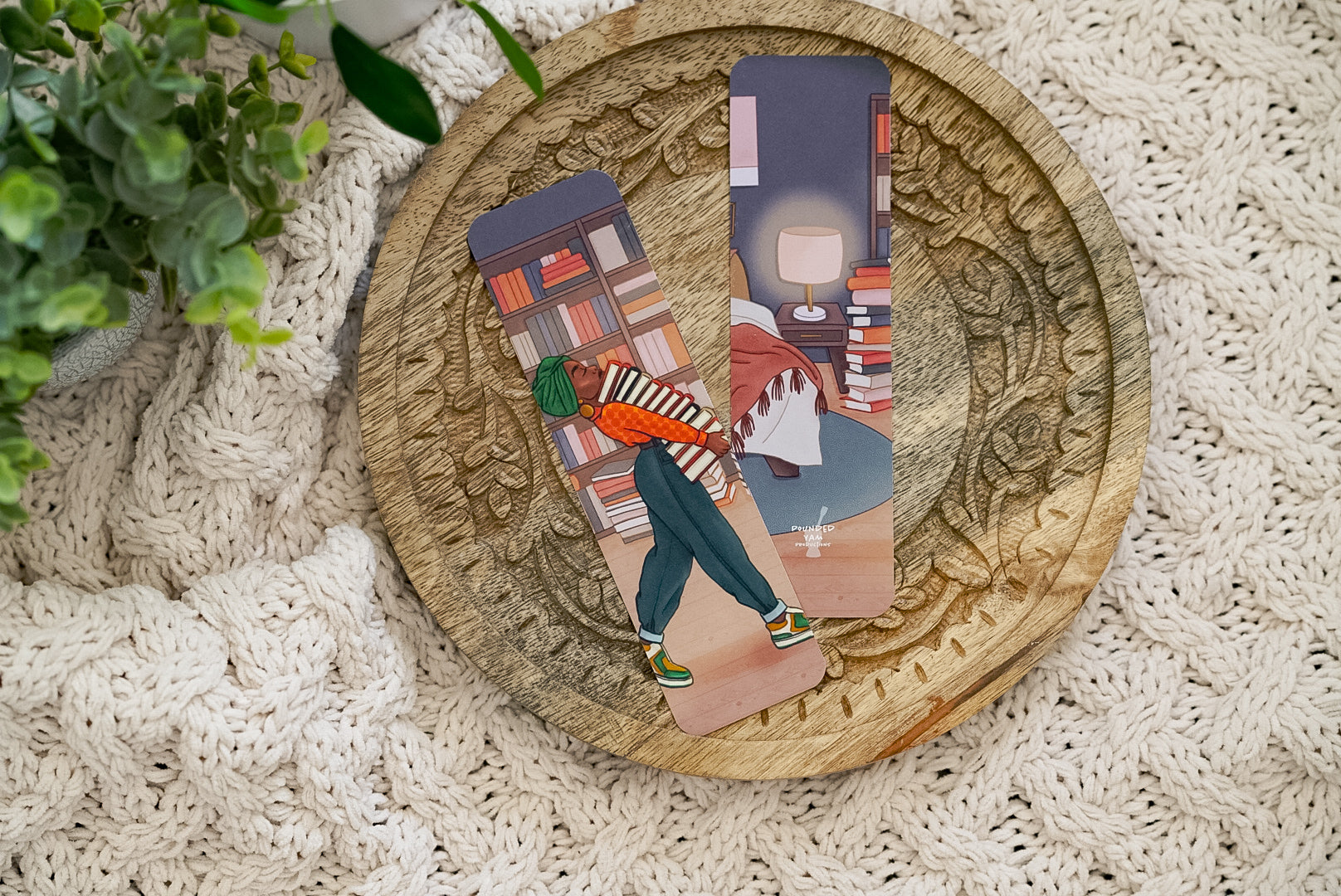 Black Girl Book Stack Bookmark - Pounded Yam Productions