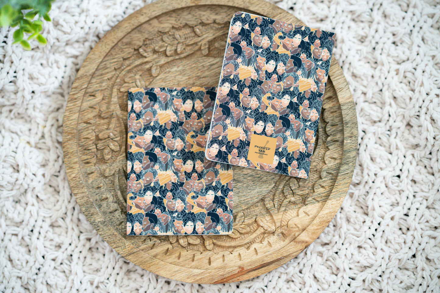 Black Women Line Art B7 Lined Pocket Notebook - colored - Pounded Yam Productions