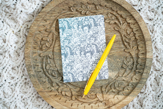 Black Women Line Art B7 Lined Pocket Notebook - Pounded Yam Productions