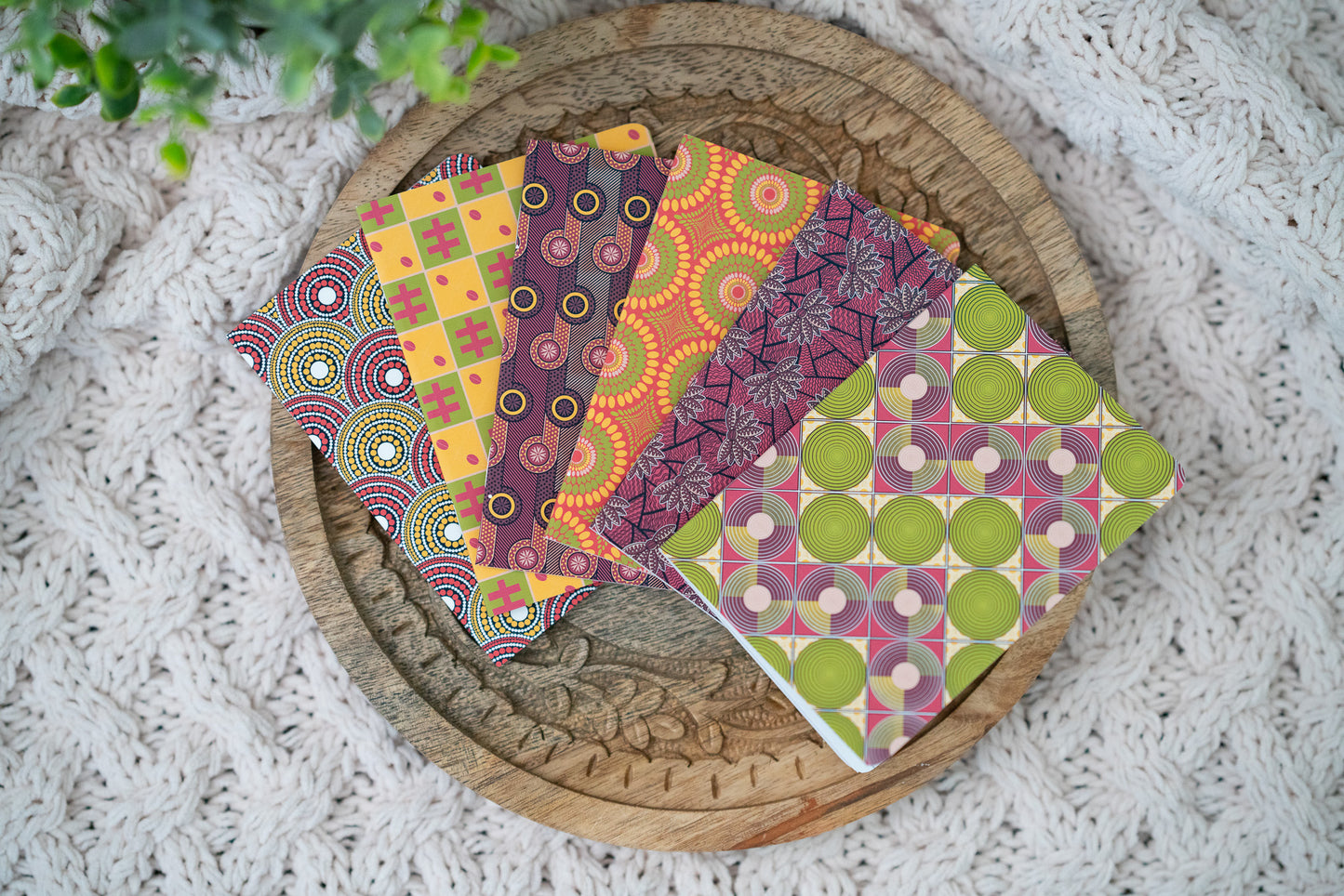African Print Ankara-Inspired Pocket Notebooks - Red and Yellow - Pounded Yam Productions