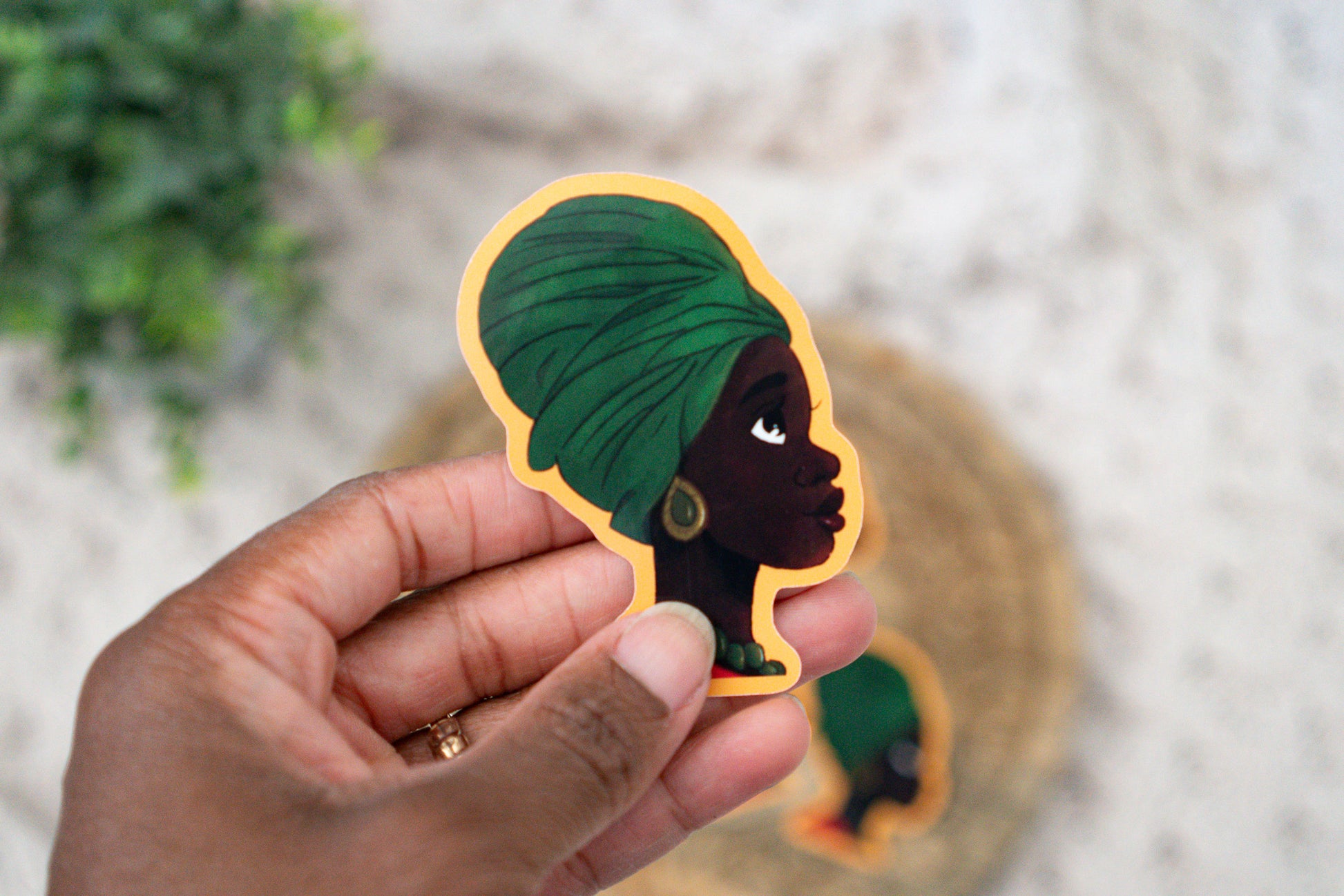Dark Skinned Queen Die Cut Sticker - Pounded Yam Productions