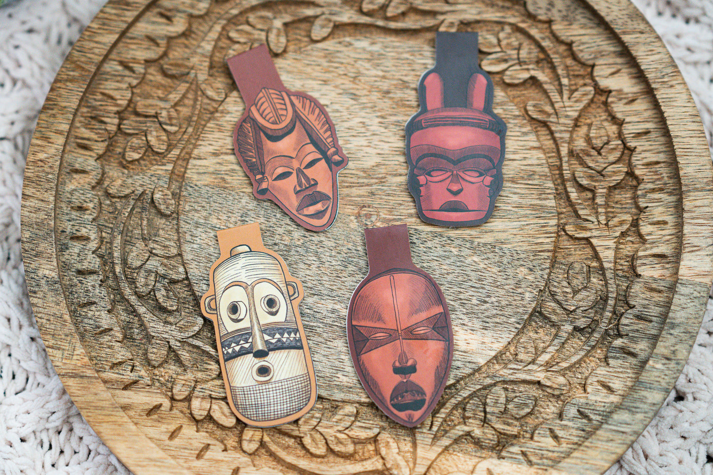 African Masks Magnetic Bookmarks - Ibibio - Pounded Yam Productions