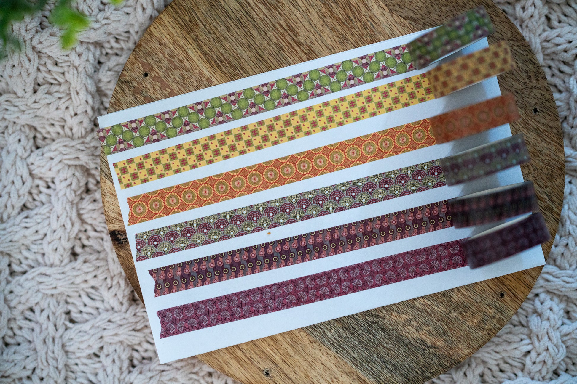 African Print Ankara Inspired Washi Tape - Red Blossom (Collection 2) - Pounded Yam Productions