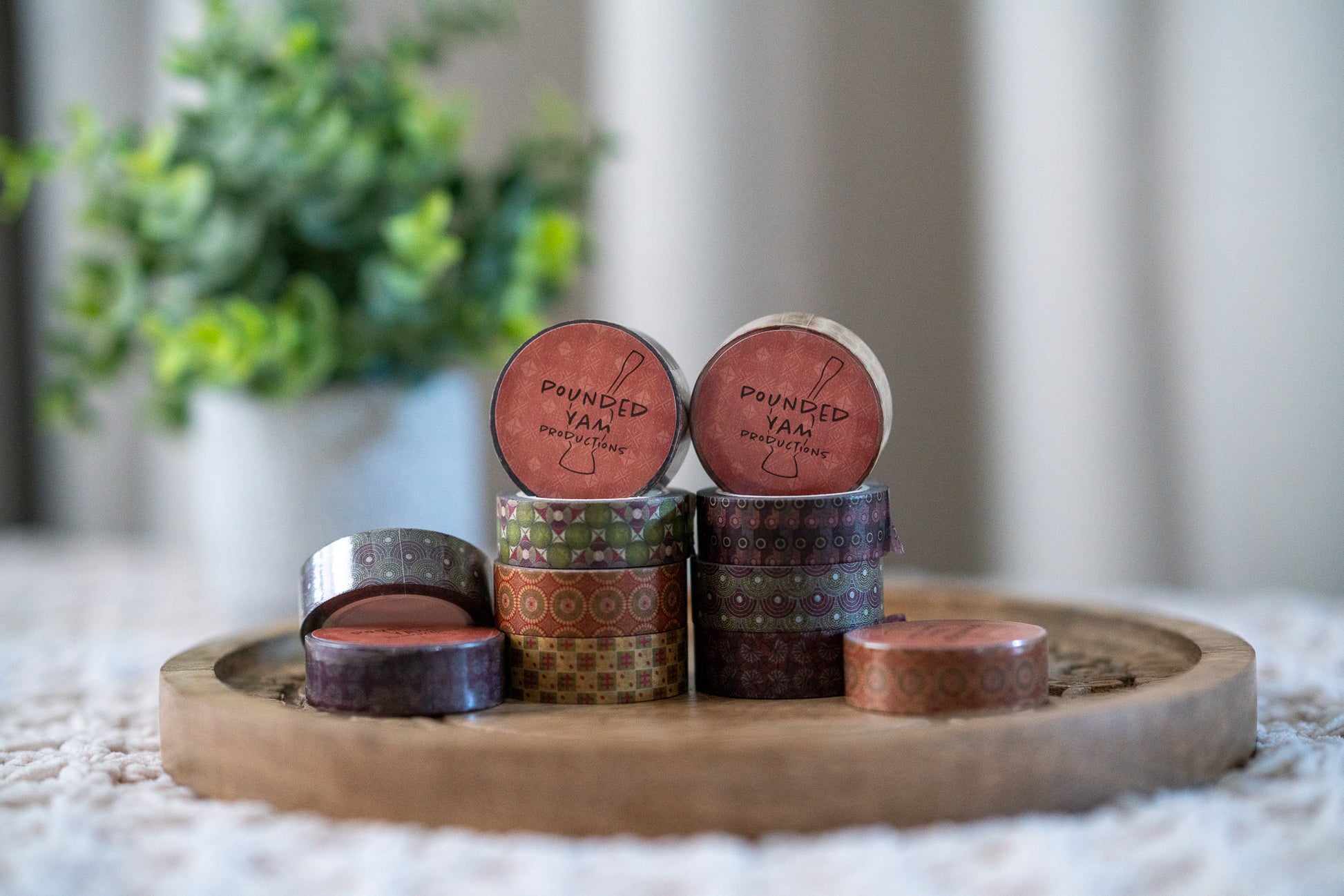 African Print Ankara Inspired Washi Tape - Red Blossom (Collection 2) - Pounded Yam Productions
