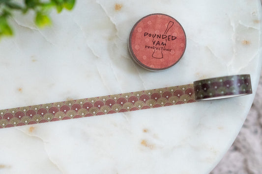 African Print Ankara Inspired Washi Tape - Red and Yellow (Collection 2) - Pounded Yam Productions
