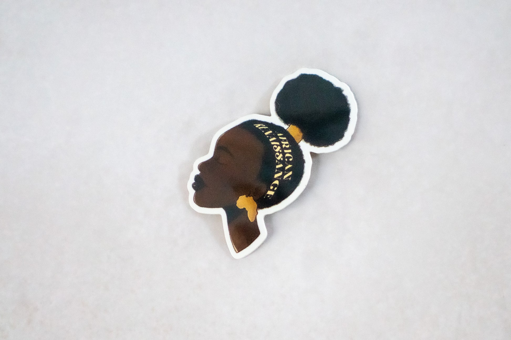 Black Girl Afro Puff Sticker - African Renaissance Puff - Pounded Yam Productions