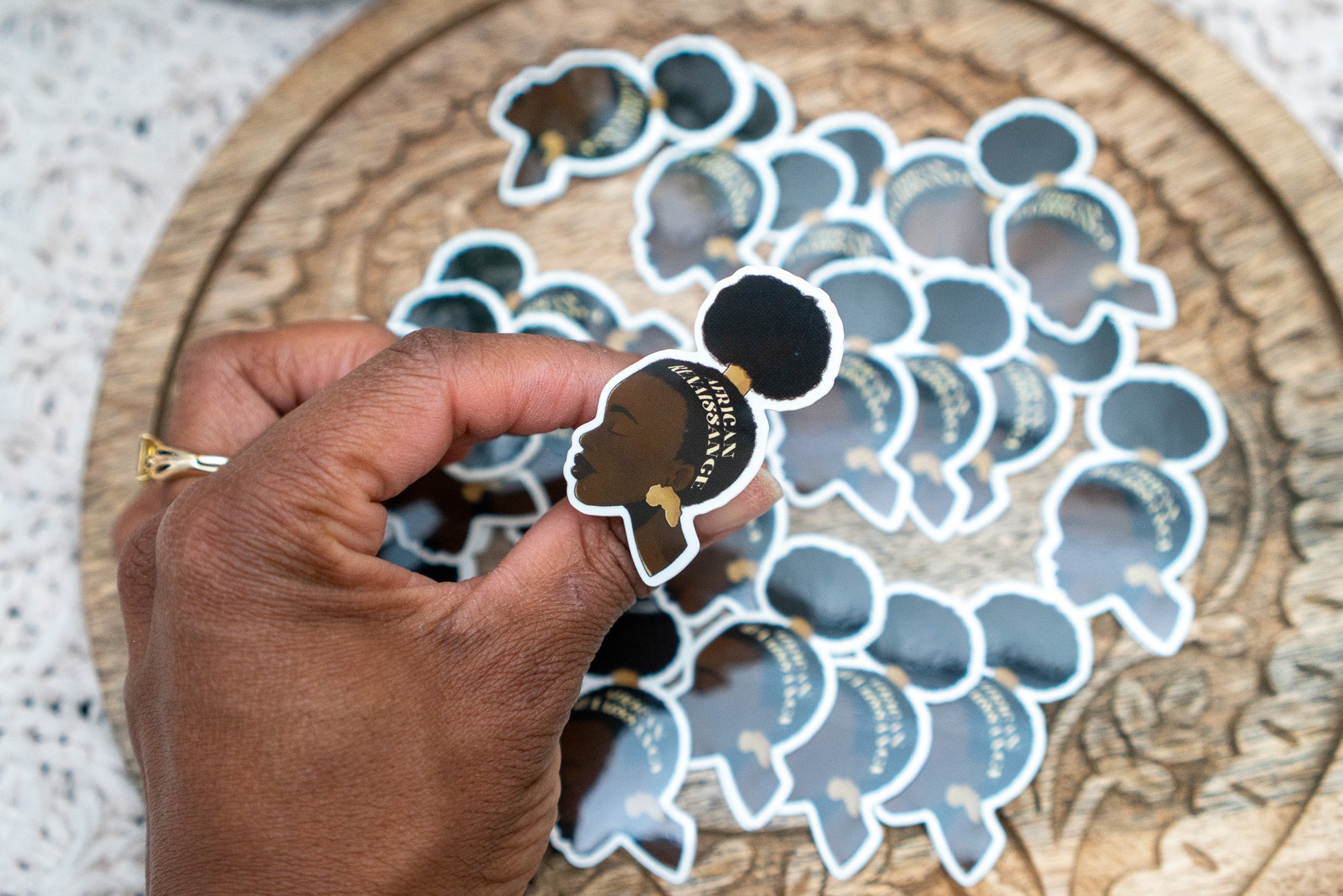 Black Girl Afro Puff Sticker - African Renaissance Puff - Pounded Yam Productions