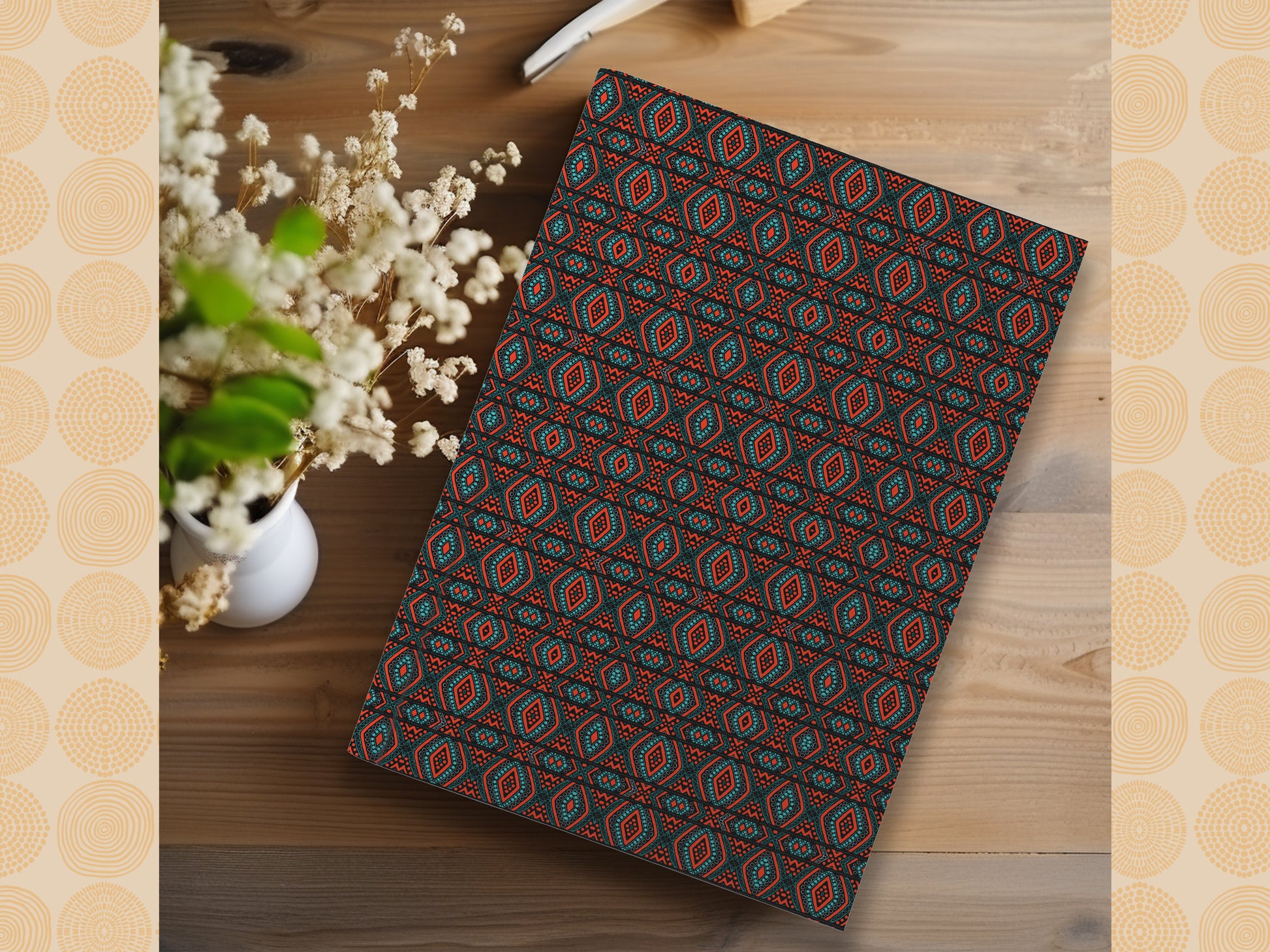 Ankara African Print Ankara Inspired Journal (Diamonds A5 Lined) - Pounded Yam Productions