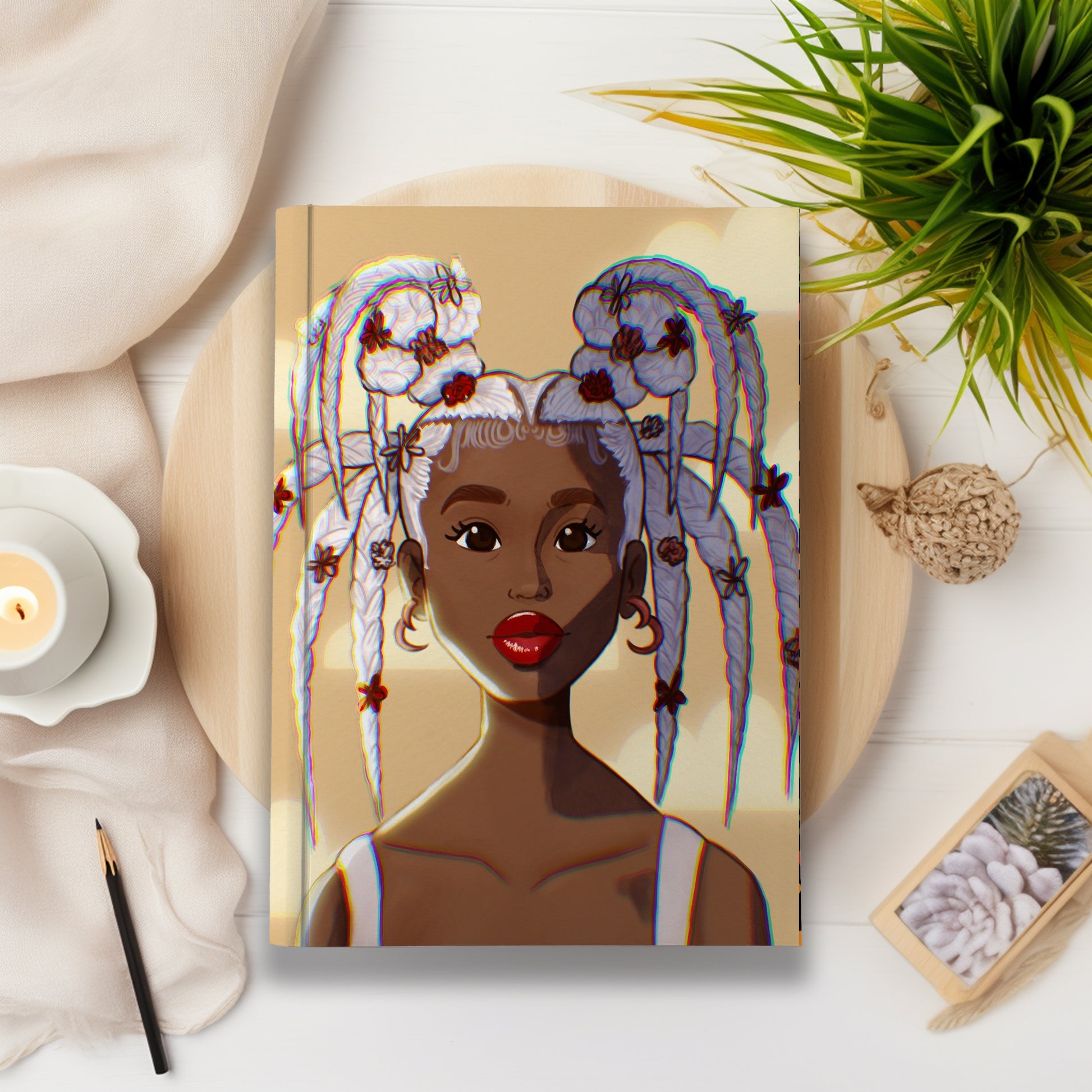 Dreamy Black Girl Illustrated Journal (A5 Lined) - Pounded Yam Productions