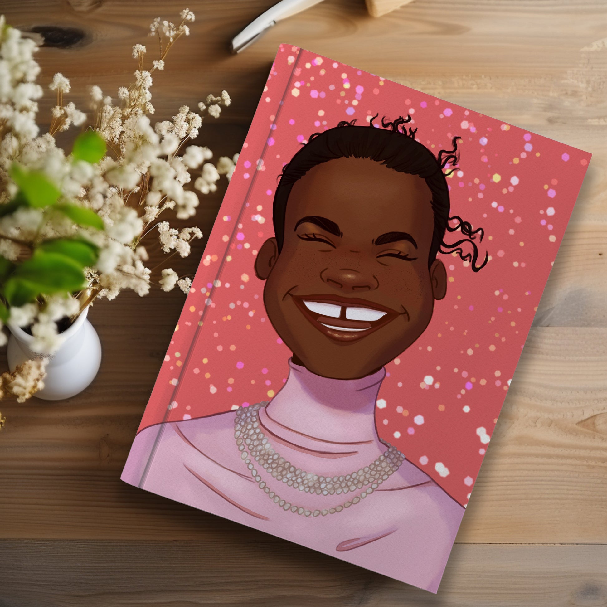 Happy Confetti Black Girl Hardcover/Softcover Journal (A5 Lined) - Pounded Yam Productions