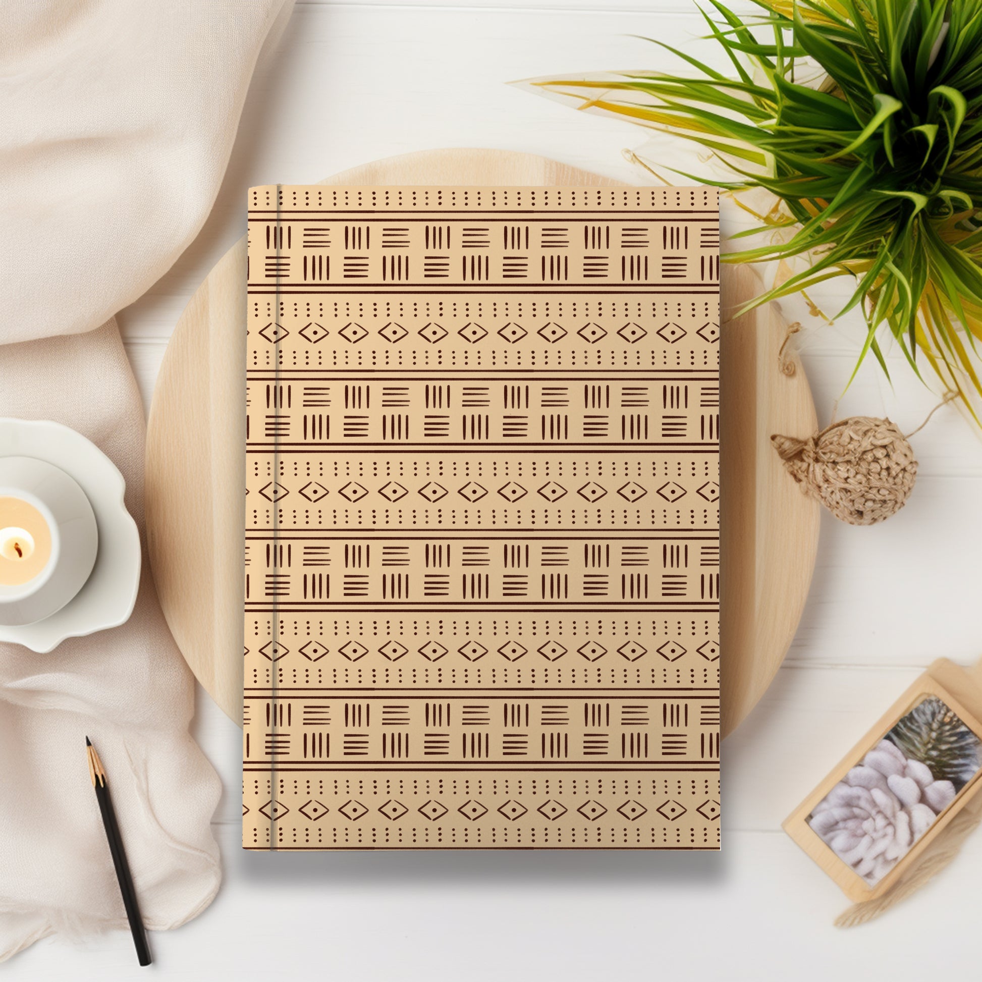 African Print Mud Cloth Inspired Journal (Rhombus A5 Lined) - Pounded Yam Productions