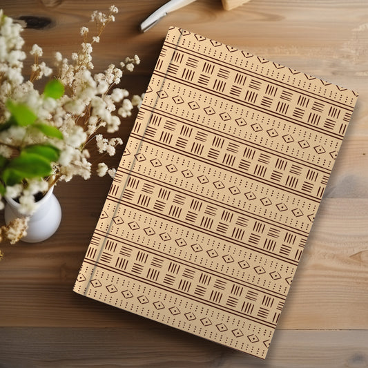 African Print Mud Cloth Inspired Journal (Rhombus A5 Lined) - Pounded Yam Productions