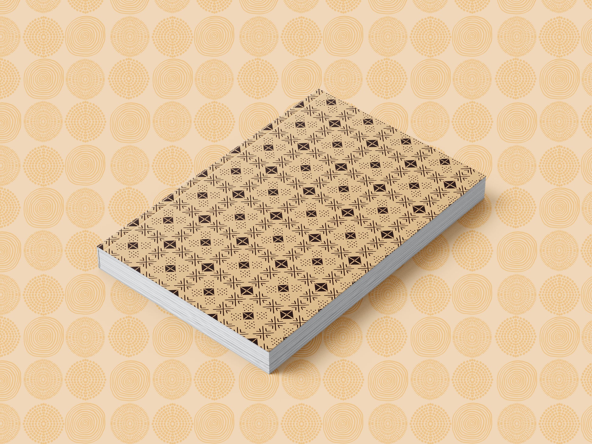 African Print Mud Cloth Inspired Journal (Squares A5 Lined) - Pounded Yam Productions