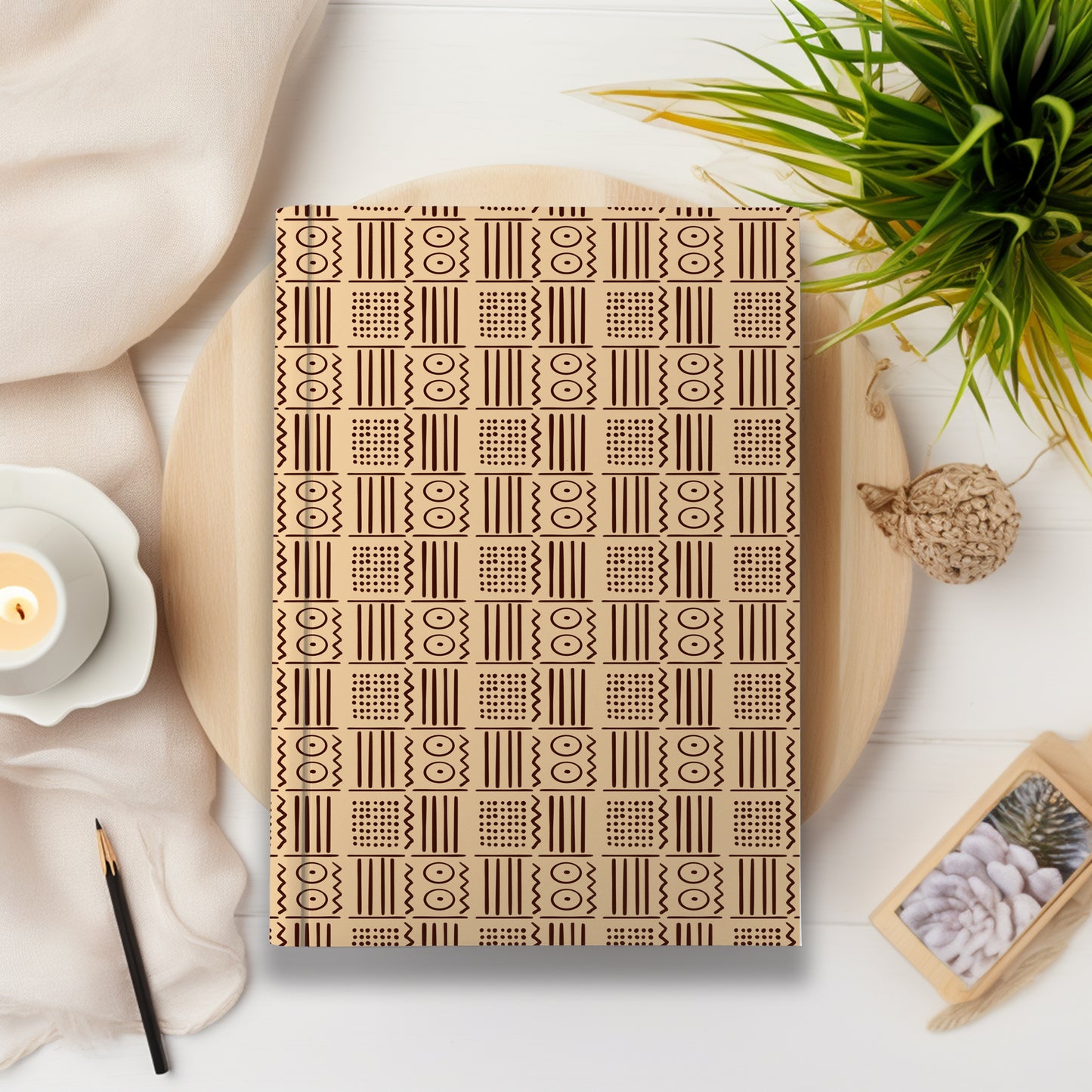 African Print Mud Cloth Inspired Journal (Eyes A5 Lined) - Pounded Yam Productions