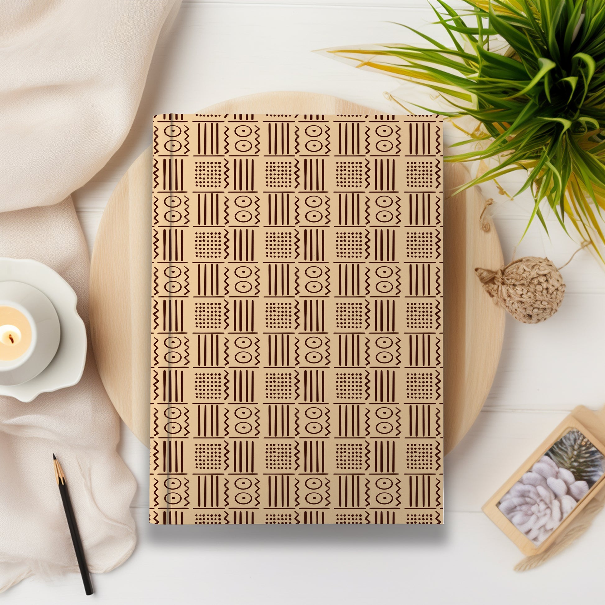 African Print Mud Cloth Inspired Journal (Eyes A5 Lined) - Pounded Yam Productions