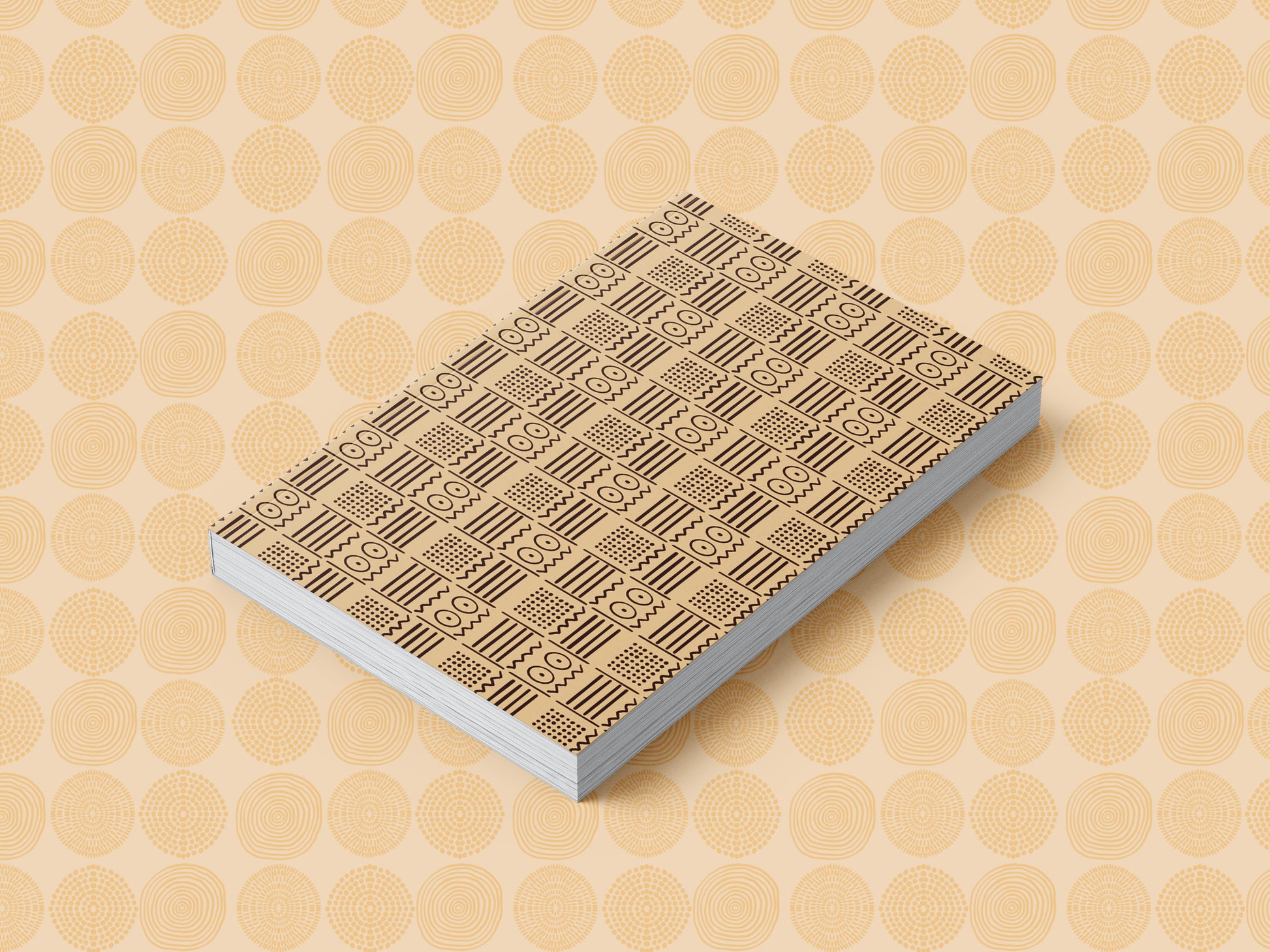 African Print Mud Cloth Inspired Journal (Eyes A5 Lined) - Pounded Yam Productions