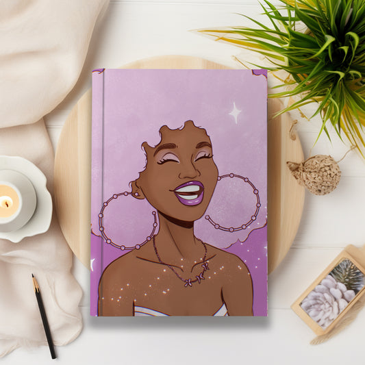Purple Sparkle Black Girl Journal (A5 Lined) - Pounded Yam Productions