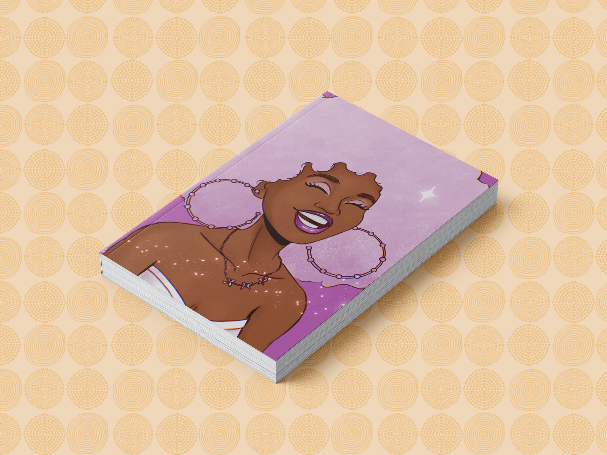 Purple Sparkle Black Girl Journal (A5 Lined) - Pounded Yam Productions