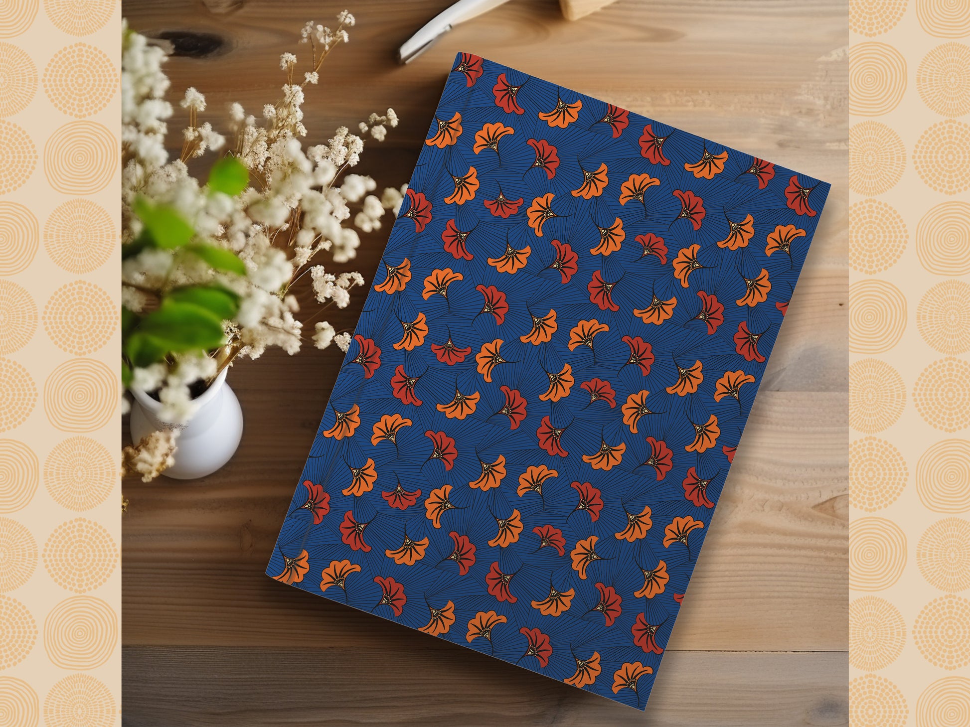 Ankara African Print Ankara Inspired Journal (Wedding Flowers A5 Lined) - Pounded Yam Productions