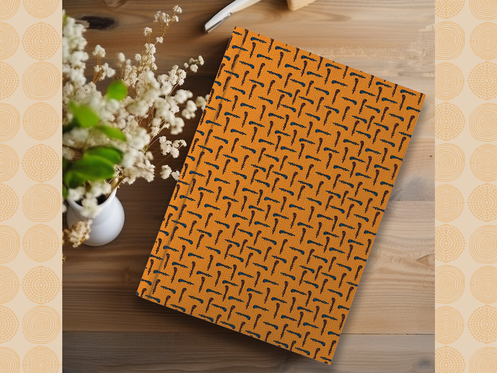 Ankara African Print Ankara Inspired Journal (Walking Sticks A5 Lined) - Pounded Yam Productions