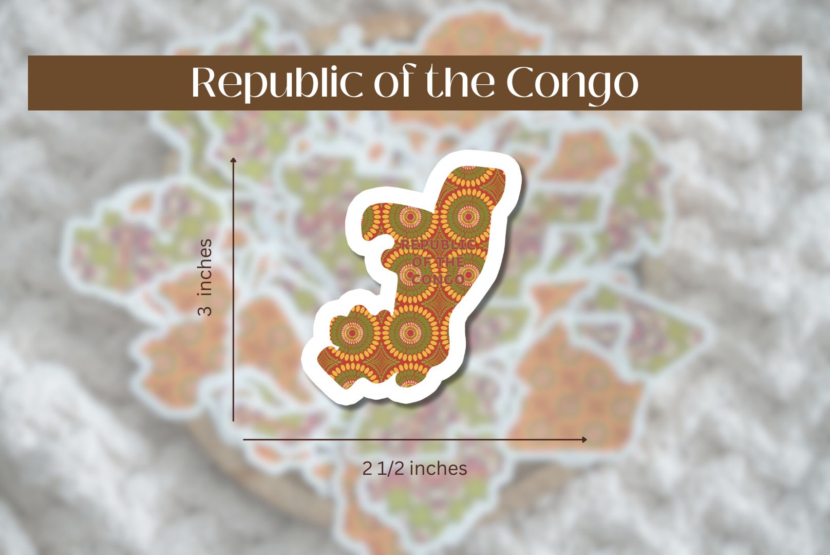 Republic of the Congo Sticker (Central African Stickers) - Pounded Yam Productions