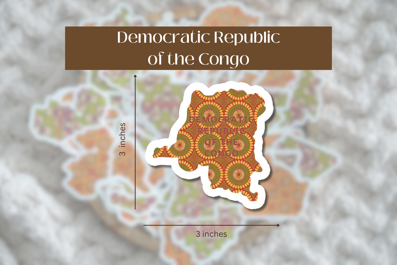 Democratic Republic of the Congo Sticker (Central African Stickers) - Pounded Yam Productions