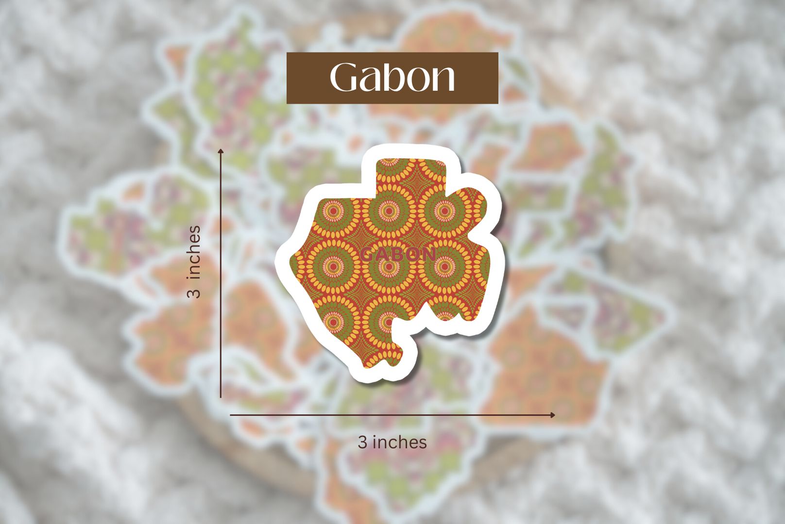 Gabon Sticker (Central African Stickers) - Pounded Yam Productions