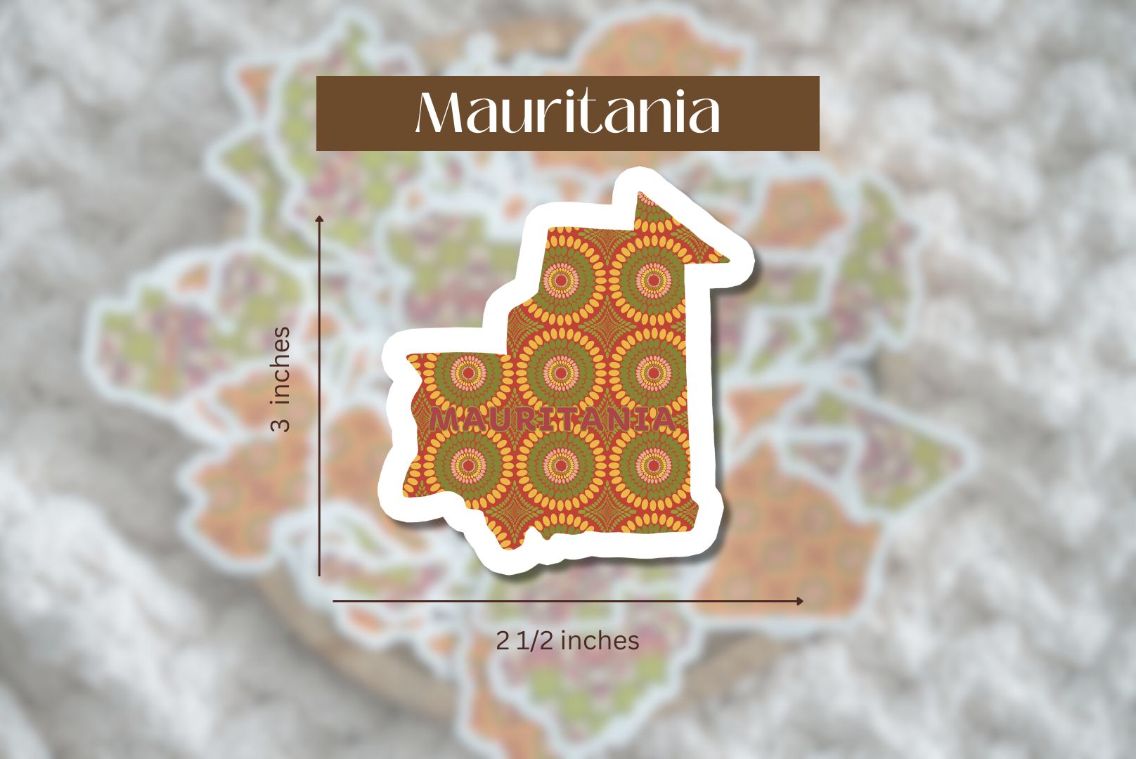 Mauritania Sticker (North African Stickers) - Pounded Yam Productions