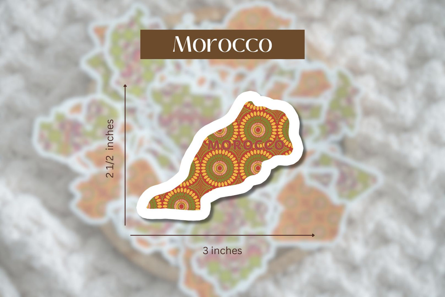 Morocco Sticker (North African Stickers) - Pounded Yam Productions