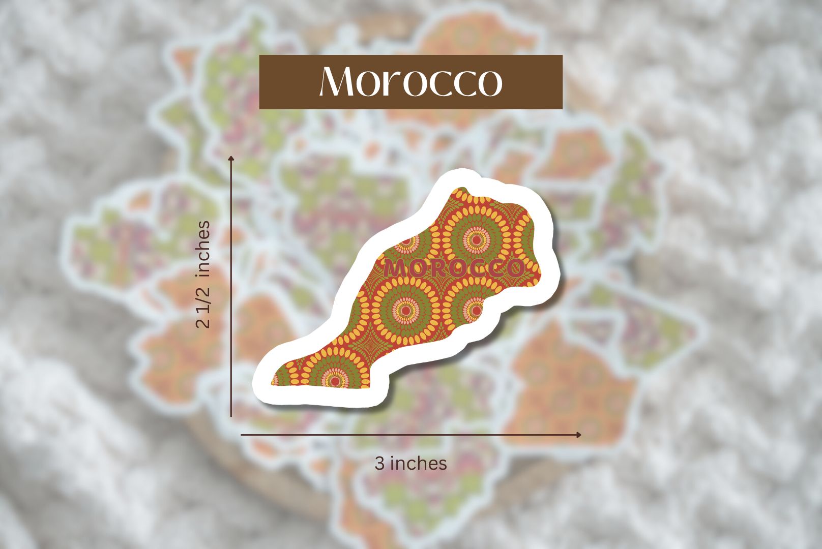 Morocco Sticker (North African Stickers) - Pounded Yam Productions