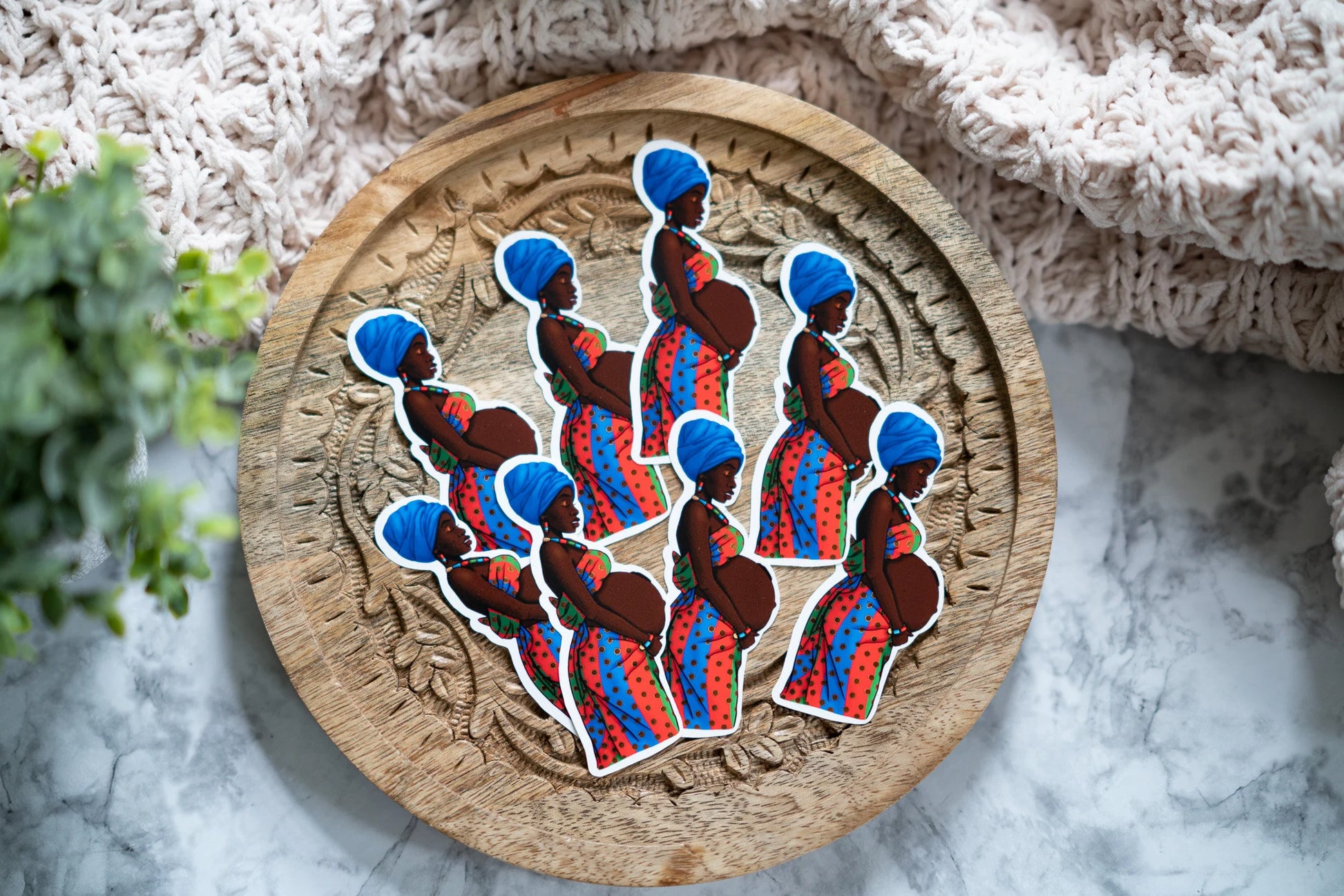 African Mother Sticker (Pregnant Mom) - Pounded Yam Productions