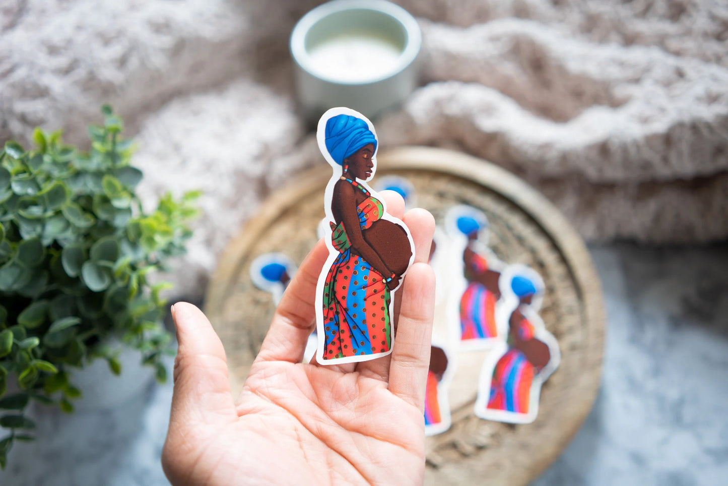 African Mother Sticker (Pregnant Mom) - Pounded Yam Productions